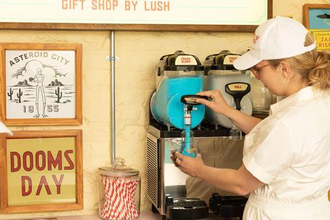 Lush Asteroid City slush drinks being served
